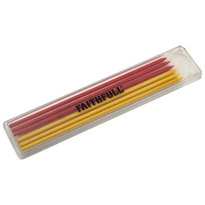 Image of Faithfull FAICPLRRFILC Pencil Marking Set Refill Pack x 6 (3 Red, 3 Yellow)