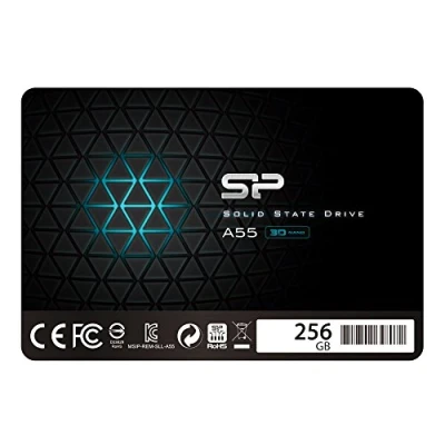 Image of Silicon Power SSD 256GB 3D NAND A55 SLC Cache Performance Boost 2.5 inch SATA III 7mm (0.28&quot;) Internal Solid State Drive