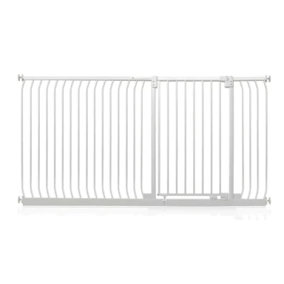 Image of Safetots Extra Tall Elite Safety Gate, 189cm 198cm, Matt White, 96.8cm in Height, Pressure Fit Stair Baby Gate for Doors Hallways and Spaces, Barrier, Easy Installation