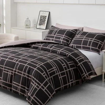 Image of Pamposh Super King Duvet Set Premium Brushed Microfibre Reversible Cover Hypoallergenic Size Bedding Sets 3 Pcs Ultrasoft Quilt With Zipper Closure