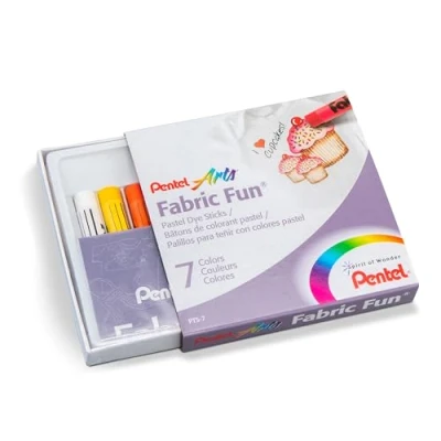 Image of Pentel Fabric Fun Pastel Dye Stick (Pack of 7), Assorted Colors, PTS 7