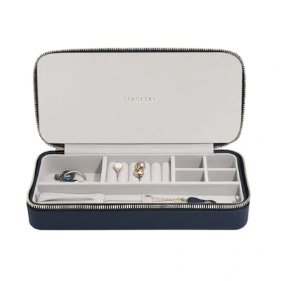 Image of Stackers Navy Sleek Necklace Travel Jewellery Box