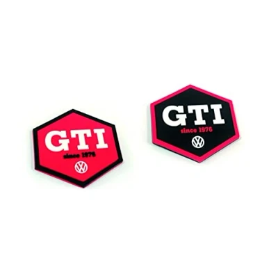 Image of BRISA VW Collection Volkswagen Refrigerator Office Pinboard Soft Magnet in GTI Design, 2 Piece Set (Hexagon/Red &amp; Black)