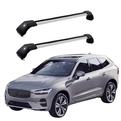 Image of JUNYEW (1 pair) Aluminum Roof Rack Cross Bar for Volvo XC60 2008 2009 2010 2011 2012 2013 2014 2015 2016 2017 2018 2019 2020 2021 2022 2023 Bars,Q