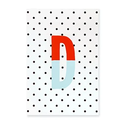 Image of Kate Spade New York Initial Notepad, Paper Pad with 100 Blank Sheets, 7&quot; x 4.75&quot; Small Writing for Desktop Notes, D (Red)