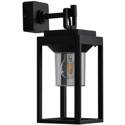 Image of Lucande Milanka outdoor wall light, black, aluminium, 43 cm
