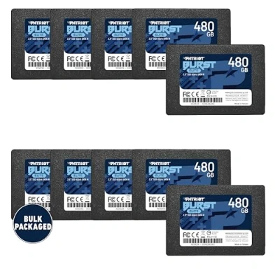 Image of Patriot Memory Burst Elite SATA 3 480GB SSD 2.5 Inch Internal Solid State Drive Bulk Packaged 10 Pack PBE480GS25SSD0B