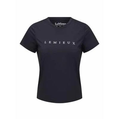 Image of LeMieux Sports T Shirt Quick Dry Cool Feel Round Neck Relaxed Fit Black UK6