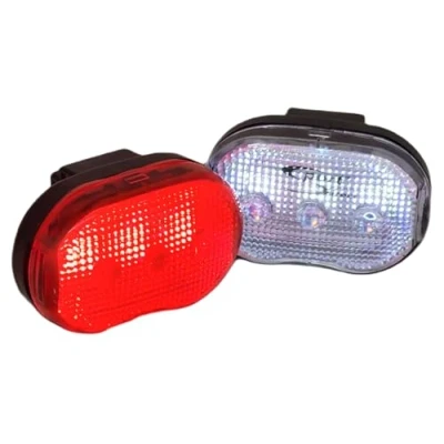 Image of Sport Direct™ Mega Bright 6 x Superbright LED&#039;s Light Set Front/Rear Free Batteries. Visibility 600m+ IPX4 Waterproof *SEE 360 VIDEO*