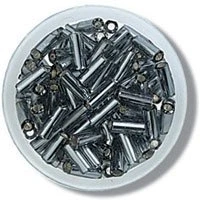 Image of Gunmetal Glass Bugle Beads