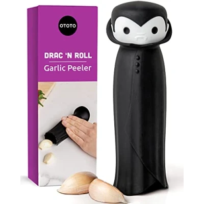 Image of OTOTO Drac N&#039; Roll Vampire Garlic Roller, Silicone Peeler Tube Roller for Halloween Kitchen Gadget Garlic, Tube, Peeler, Tool