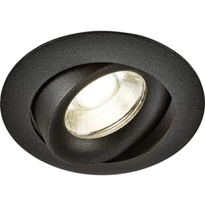 Image of KnightsBridge Odina Single Tilt Round Downlight Black