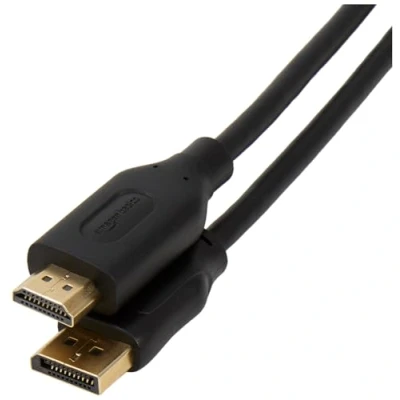 Image of Amazon Basics DisplayPort to HDMI Display Cable, Uni Directional, 4k@30Hz, 1920x1200, 1080p, Gold Plated Plugs, 4.5 m, Black