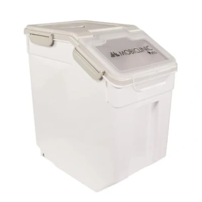 Image of Mobiclinic®, Dog Food Storage Container, 8 Kg / 20L, Pet Box Dry With Scoop and Measuring Cup, Hermetic Seal Bin, Wheel, Transparent Window, Preservation of Freshness Quality