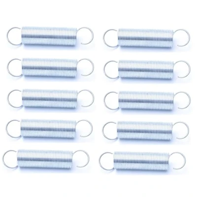 Image of Lt spring, 10Pcs White Zinc Plated Outer Diameter 4mm Wire 0.5mm Extension Spring Tension With Hook Length 15 60mm ( Size : 0.5 x 4 15mm )
