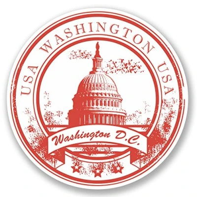 Image of 2 x 10cm Washington D.C. Vinyl Sticker Travel Luggage Tag Car Laptop USA #5753 (10cm 10cm)