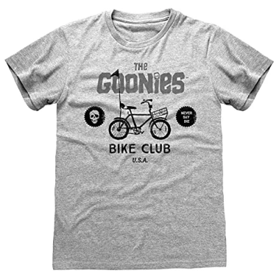 Image of Heroes Inc Mens The Goonies T Shirt Short Sleeve Bike Tee Grey Medium