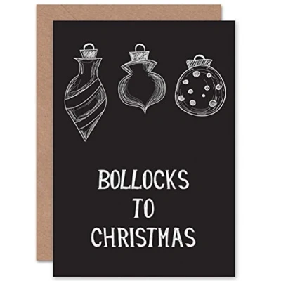 Image of Wee Blue Coo Personalised Bollocks To Christmas Bauble Adult Funny Alternative Xmas Greeting Card For Anyone All Man Woman