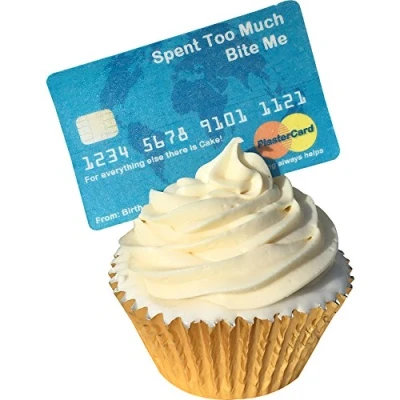 Image of Pack of 6 Full Sized Tasty Edible Pre Cut Wafer Credit / Debit Card Decorations Toppers Plastercard (not MasterCard!)