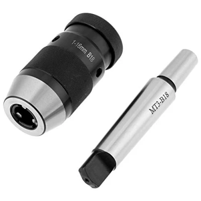 Image of Keyless Self Locking Spindle and Brake Shaft with Tapered MT3 B18 / Pin MT2 JT3, 1 16 mm Quick Lock Chuck (MT3 B18)