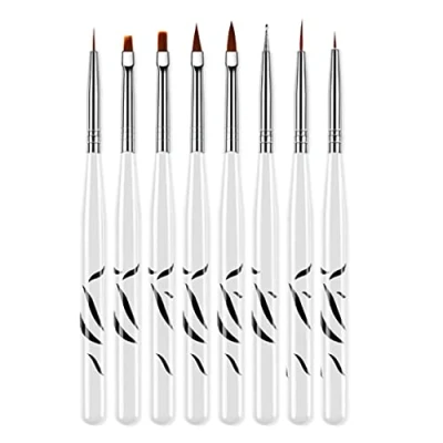 Image of Lahviuu Paint Brush Set,8 pcs Fine Detail Brushes Miniature Artist Painting Drawing Brushes,for Acrylic, Watercolor, Oil, Face, Nail, Scale Model Painting, Line