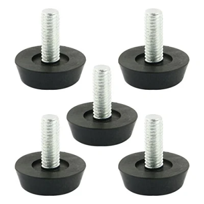 Image of sourcing map M6x15mm Thread Table Desk Screw On Levelling Foot Feet 22mm Base 5pcs