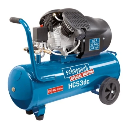 Image of SCHEPPACH HC 53DC 50Ltr Double Cylinder Oil Compressor 240V