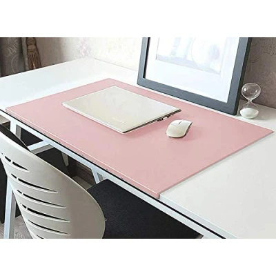 Image of Leather Writing Pad, Edge Desk Large Mouse Table Protector, Office Waterproof Mat, Non Slip Pad Protector,90x45cm,Pink