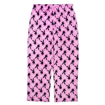 Image of Playboy Women&#039;s Super Soft Cozy Yummy Lounge Shorts in Multiple Prints Sizes XXS XL Casual, Sherpa Pant Bunny and Heart Toss Pink, M