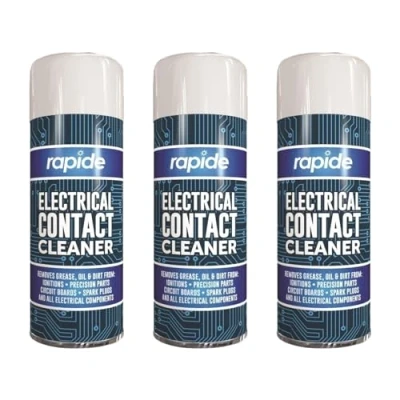 Image of PEBBLE HUG Electrical Contact Cleaner, Aerosol Spray Can, Grease Oil and Dirt Remover Spray, Fast Drying, Safe Durable, for Circuit Boards, Spark Plugs, 200ml (3 Pcs)