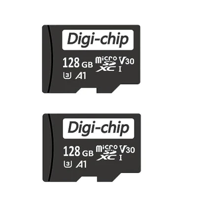 Image of Digi Chip MicroSD Memory Card UHS 1 U3 Class 10 V30 High Speed Micro SD for Phones, Drones, Cameras, Dash Cams, Laptops (128GB Twin Pack)