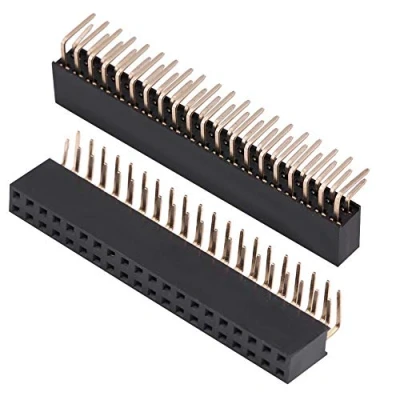 Image of 3pcs 2.54mm 2x20 Pin Female Headers Connector PCB Board Dual Row Right Angle Header Socket for Arduino Prototype Shield