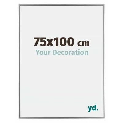 Image of Your Decoration Picture Frame 75x100 cm Decorative Wall in Plastic with Plexiglas Glass Antireflection Excellent Quality Silver High Gloss Evry