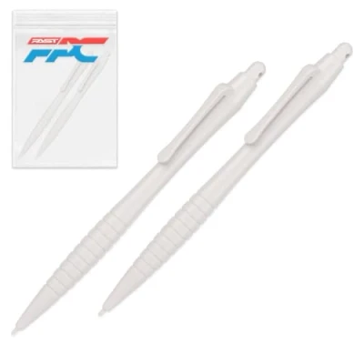 Image of 2x White Large Ergonomic Ribbed Stylus Pen, Compatible with Nintendo Wii U DS DSi XL 2DS NEW 3DS