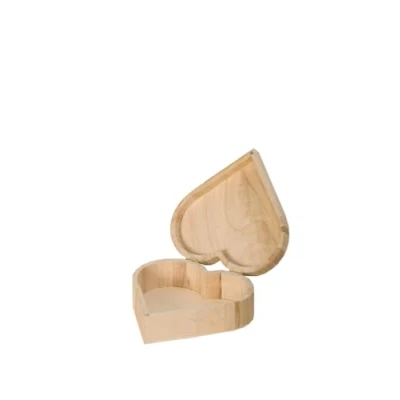 Image of Artemio Box Jewellery Heart Wooden Decoration 17 cm, Wood, Beige, x 6 16 cm