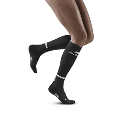 Image of CEP THE RUN compression socks TALL for women Long running in black with Regenerating Size IV L