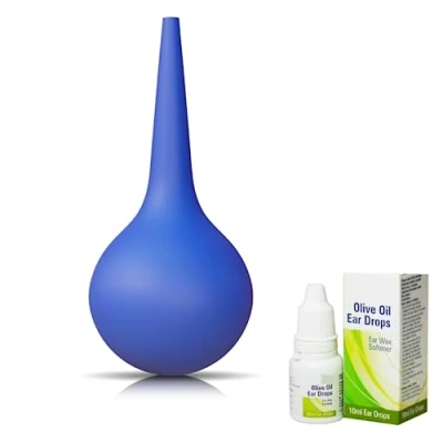 Image of Ear wax removal kit, Suction Bulb With 100% Chemical Free Olive Oil Drops by Nanacare UK Revolutionary syringe Vacuum Earwax removerReusable cleaning tool. Suitable all ages