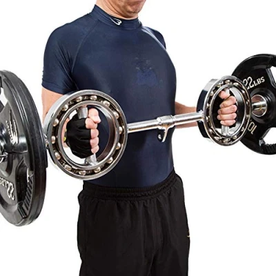 Image of HENCHGRIPZ ROTABARBELL 360 Degree Olympic EZ Bar Hammer Curl Barbell Triceps 2&quot; Weightlifting Bicep Preacher Curls Bench