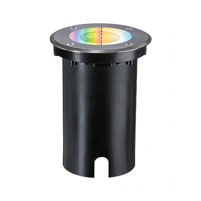 Image of Paulmann 94845 LED Outdoor recessed luminaire Smart Home Zigbee Floor IP67 Round 110mm RGBW+ 4.9W 300lm 230V Brushed Iron, 4.9 W