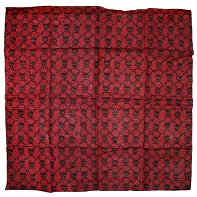 Image of Zac&#039;s Alter Ego Lightweight Meter x Gothic Skull &amp; Crossbones Print Square Scarf/Shawl