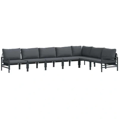 Image of Garden Sofa Set 7 pcs Anthracite Steel vidaXL