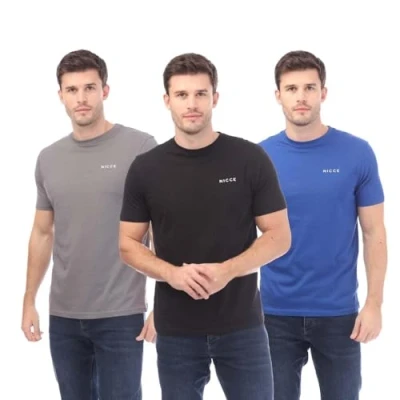 Image of Nicce Men&#039;s Duka 3 Pack T Shirt in Blue
