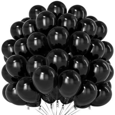 Image of Teselife Black Balloons, 100Pcs 12 Inch Matte Latex Party Balloons for Boy Men Birthday Anniversary Wedding Engagement Graduation Retirement Decorations