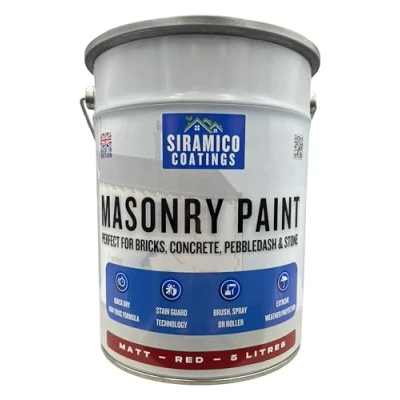 Image of SIRAMICO COATINGS Masonry PAINT BRICK RED 5 Litre Smooth 10 Year Protection of Surfaces