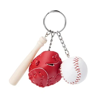 Image of YEHJDSMD Mini Three piece Baseball Glove Keychain Handbag Key Ring Sports Car Chain Durable Creative Keyring Pendant For Bag Decoration Gift Man Women