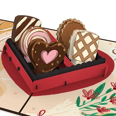 Image of papercrush® Pop Up Card Chocolates [NEW!] 3D Love for Women, Girlfriend or Mother (Anniversary, Wedding Anniversary, I You) Handmade Birthday with Chocolate Favourite Person