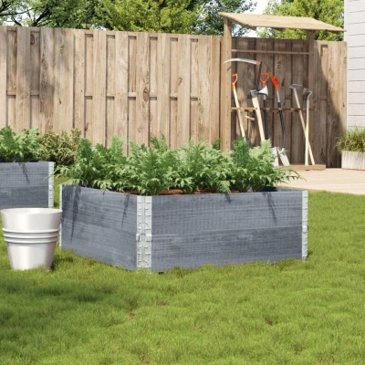 Image of vidaXL Garden Planter Grey 100x100 cm Solid Wood Pine
