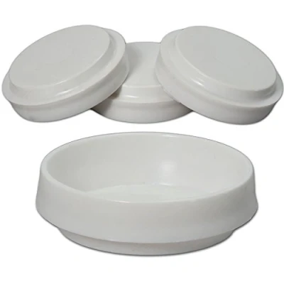 Image of 4x Large White Furniture Castor Cups Anti Slide/Skid Carpet Protectors
