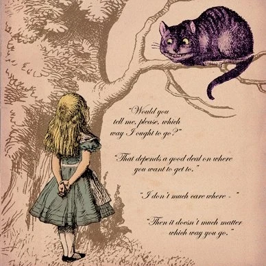 Image of Alice in Wonderland Then it doesnt really Matter Greetings Card 14x14cm