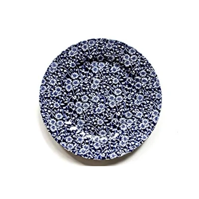 Image of Churchill China Royal Wessex Victorian Calico Blue and White Chelsea Dinner Plate 25 Centimetre